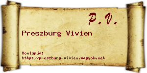 Preszburg Vivien névjegykártya